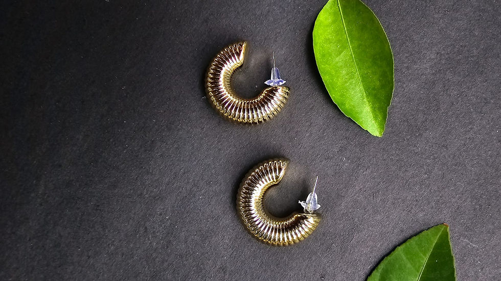 Concentric circle design Trendy Golden Hoops