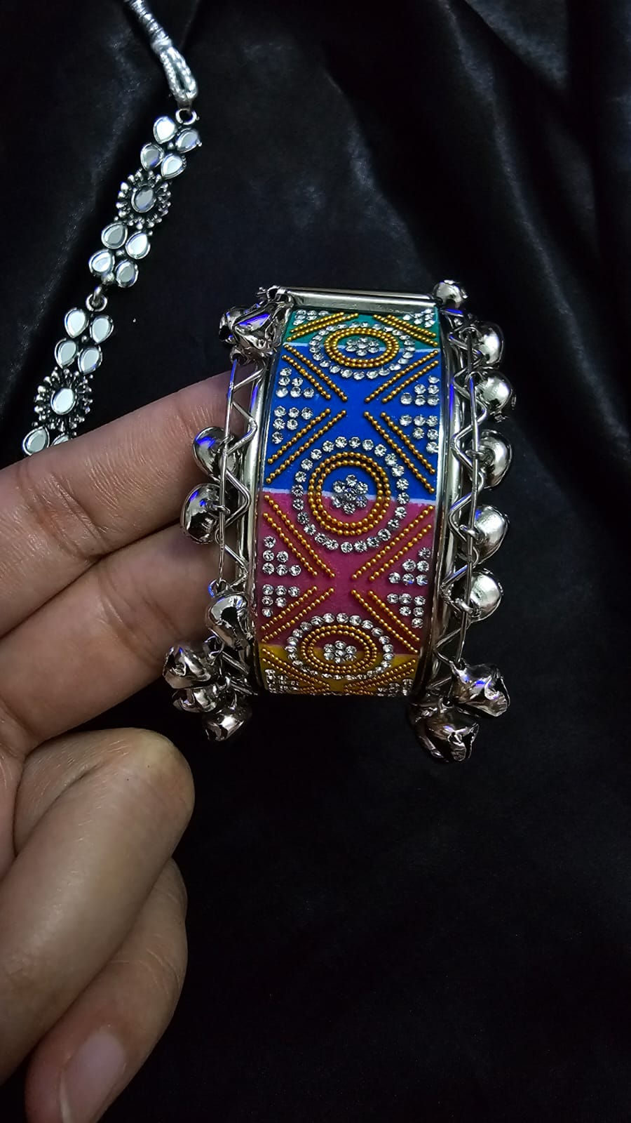 Thumbnail: Oxidized jewellery combo full set with earrings and necklace