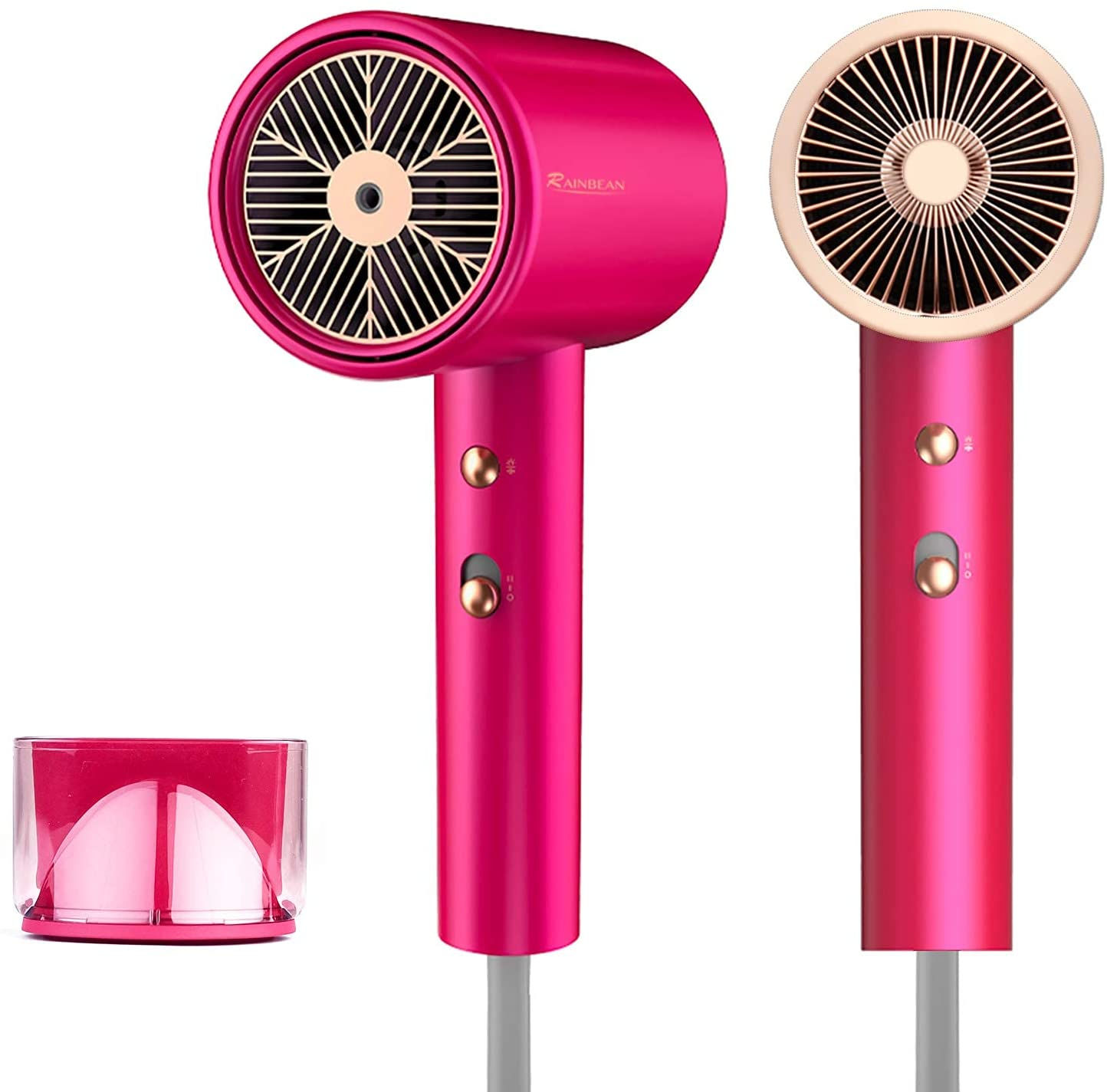 Water Ionic Hair Dryer, 1800W Blow Dryer With Magnetic Nozzle 2 Speed And 3 Heat