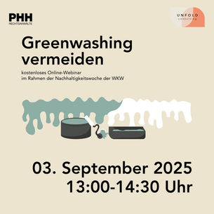 Ankündigung Webinar: Greenwashing vermeiden – Nachhaltigkeit rechtssicher kommunizieren