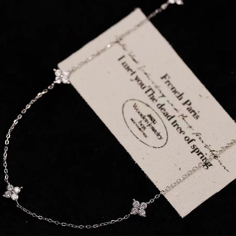 Thumbnail: Dainty Lucky Leaf Necklace for Women 925 Sterling Silver Trendy 14K Gold Plating