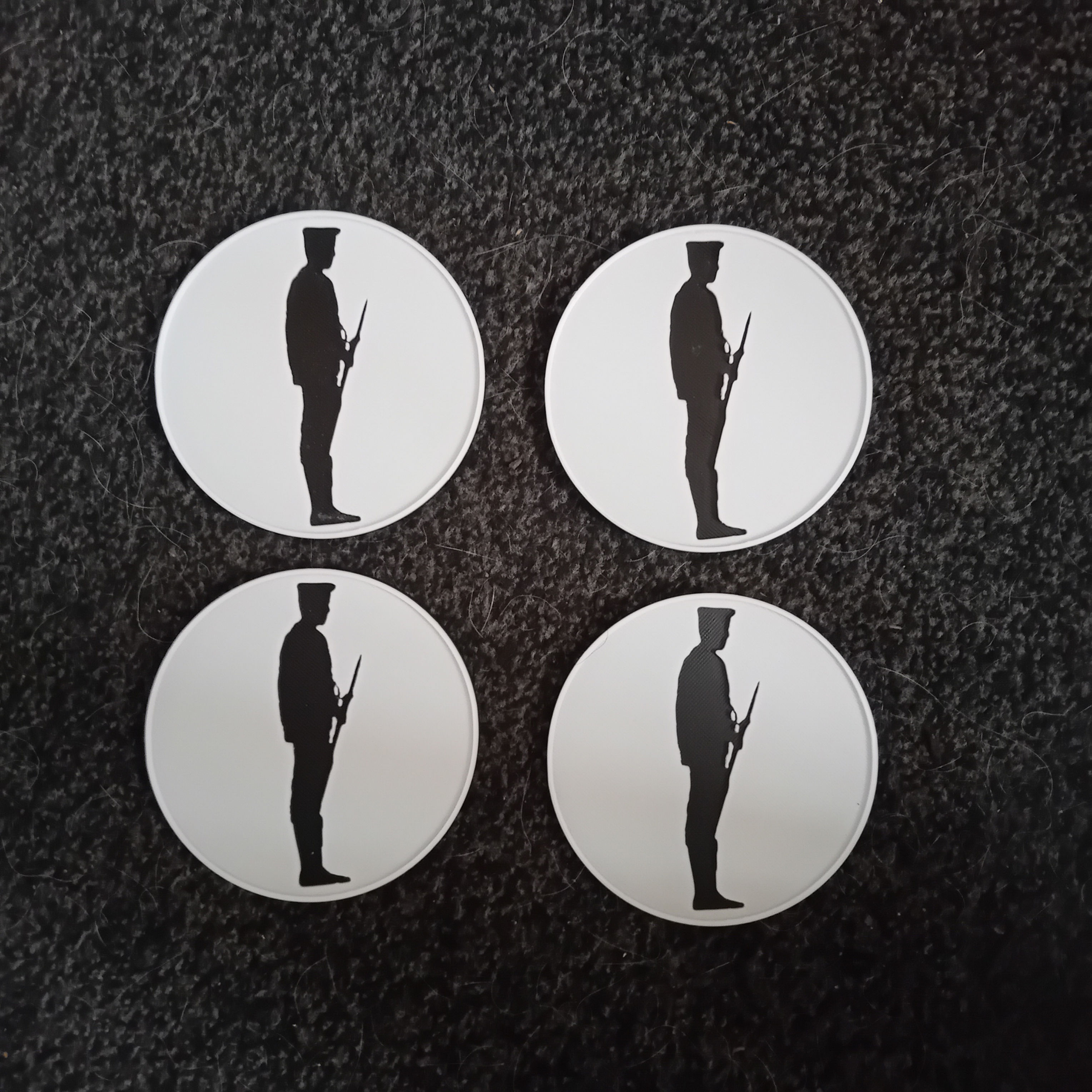 Set of 4 PLA Plastic 9cm Round Coasters of a Standing Sailor..