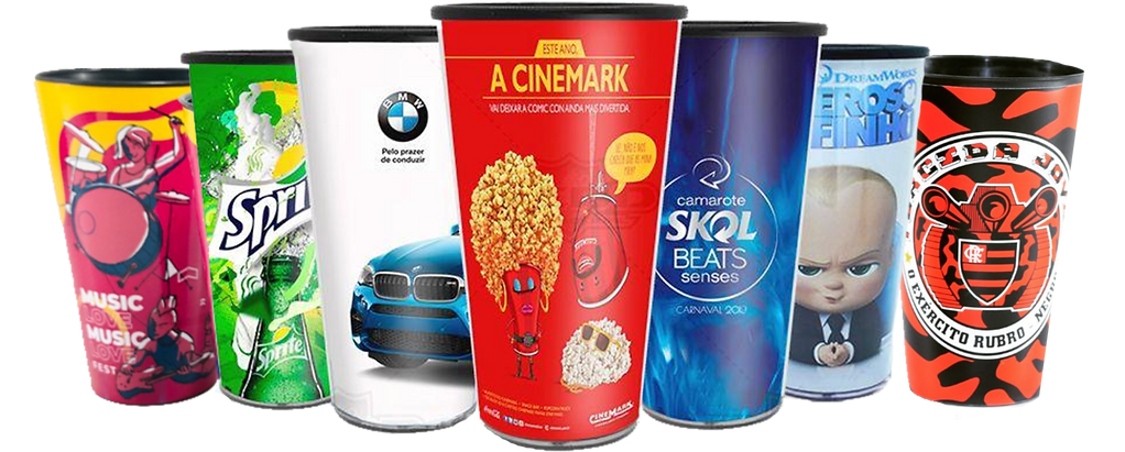 copos personalizados in mold label de plástico pp com 500ml