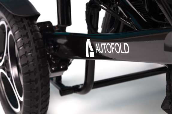 Thumbnail: Close up of the Autofold sign on the base of the Powerchair