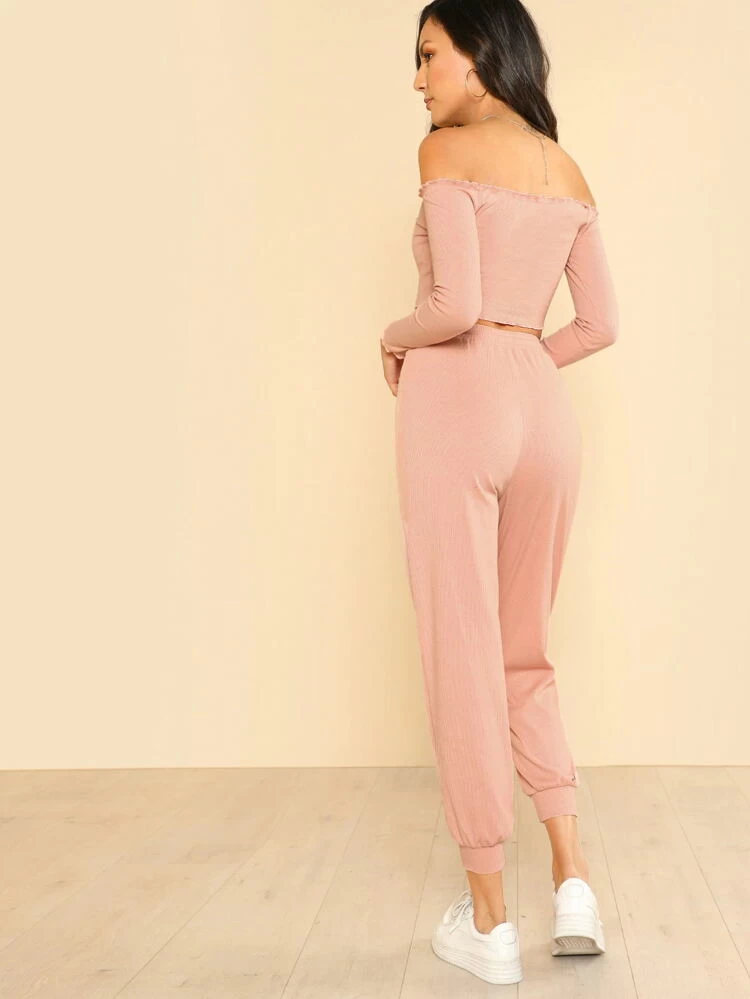 Crop Bardot Top \u0026 Pant Set | NIKIS