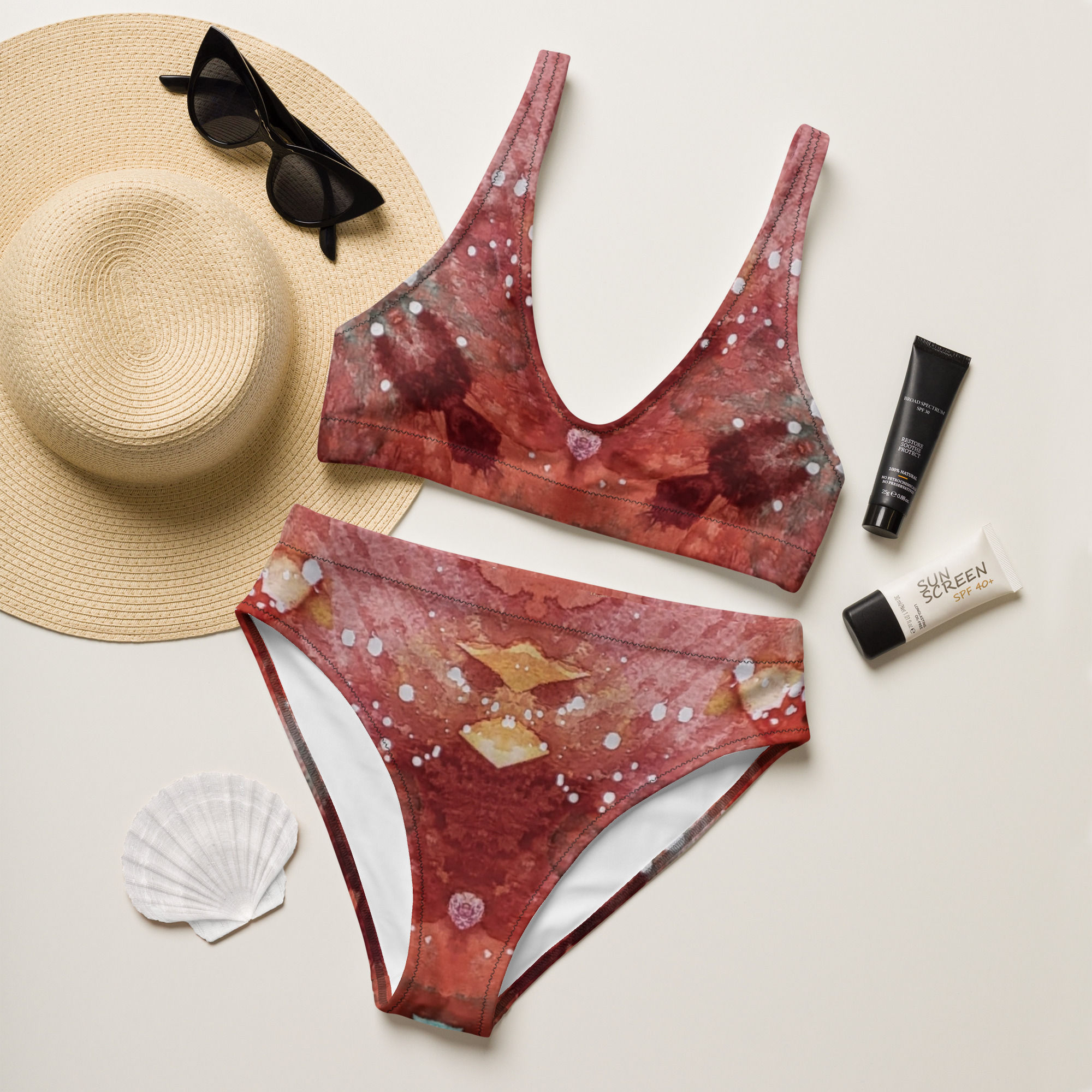 Recycled high-waisted bikini