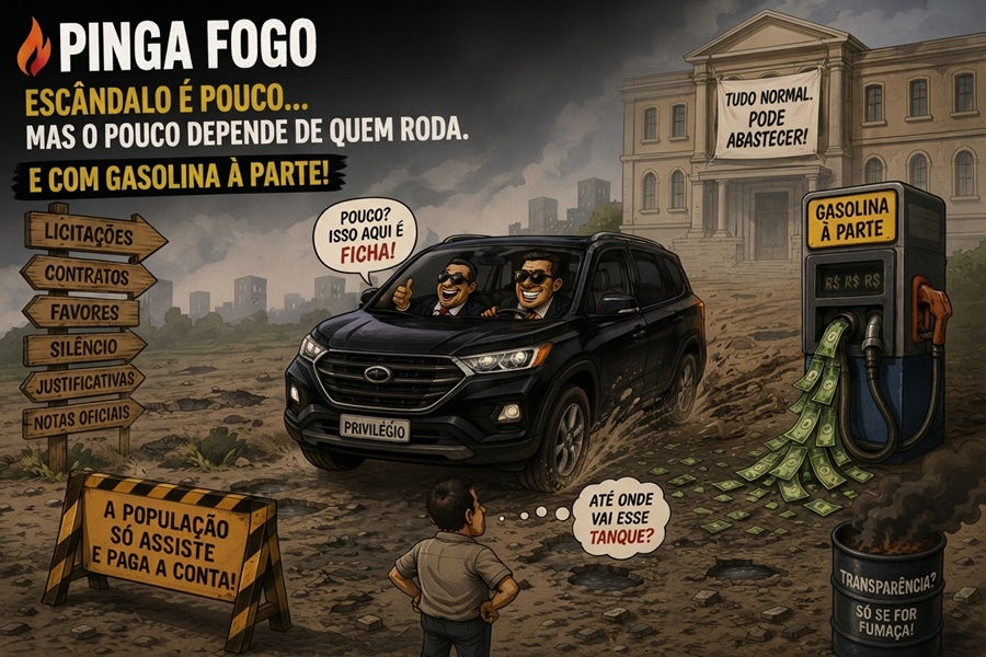 JNHOJE - PINGA FOGO - Escândalo é pouco… mas o pouco depende de quem roda. E a gasolina é à parte!
