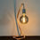 Thumbnail: C-table lamp / brushed titanium lampholder / green-grey cable 