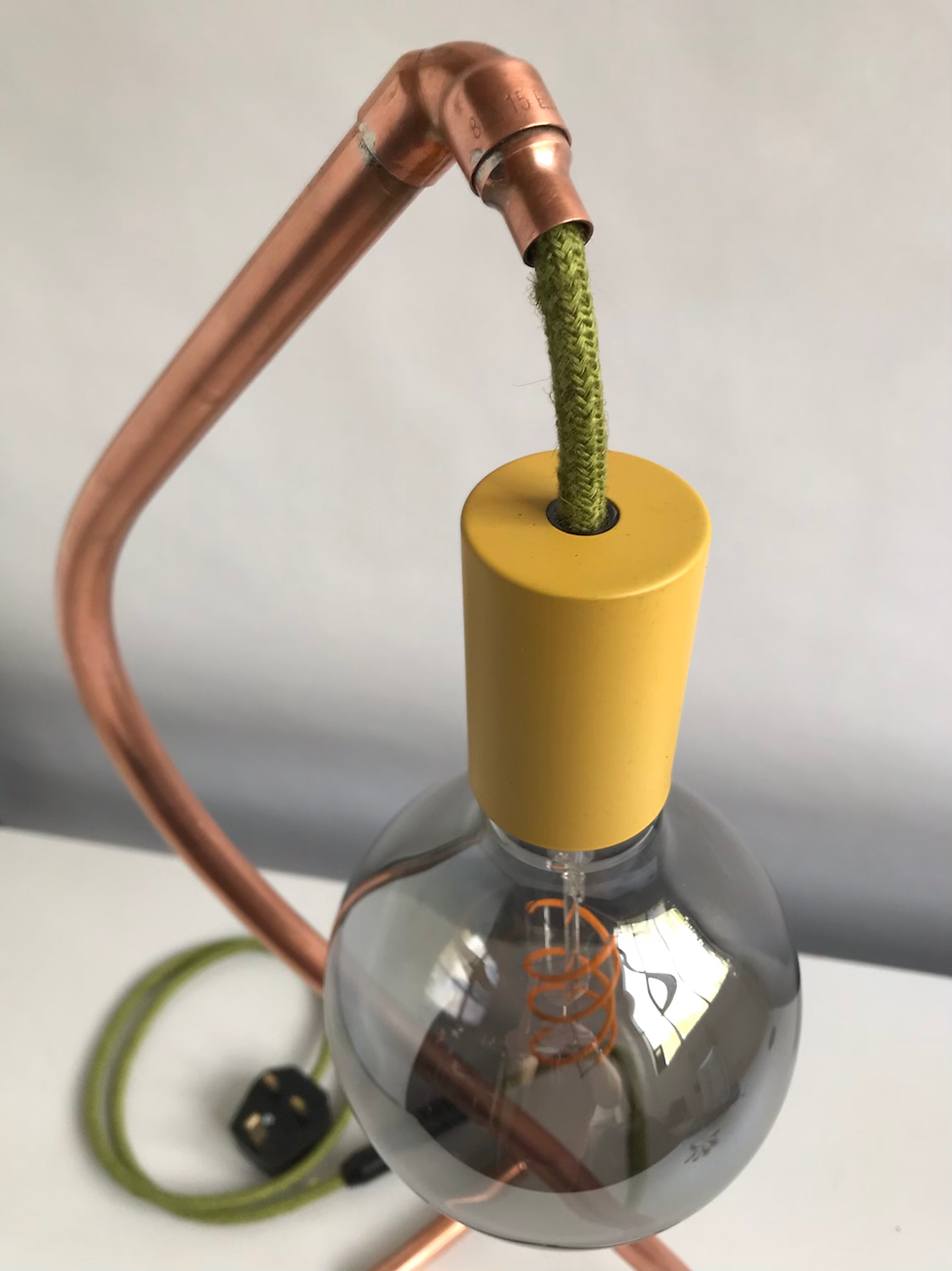 Thumbnail: Double curve yellow and green table lamp