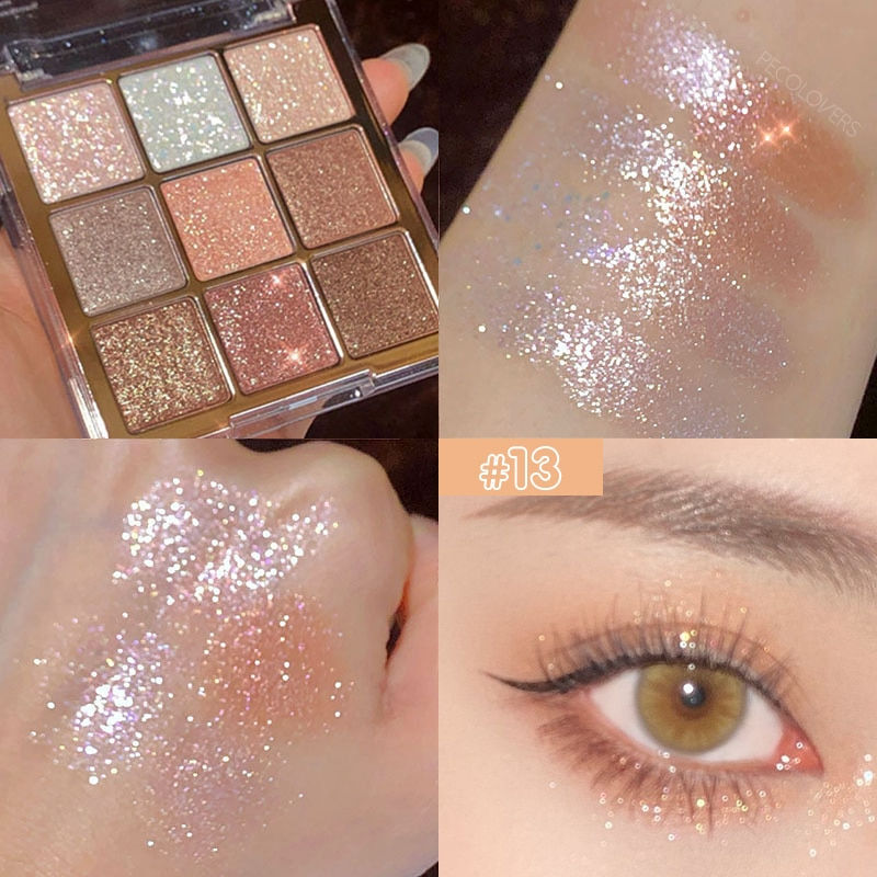 Thumbnail: 9 Colors Sakura Shimmer Shine Eyeshadow Palette Matte- Glitter -Shiny