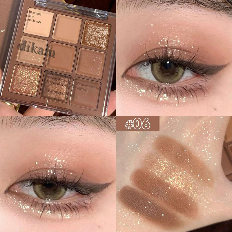Thumbnail: 9 Colors Sakura Shimmer Shine Eyeshadow Palette Matte- Glitter -Shiny