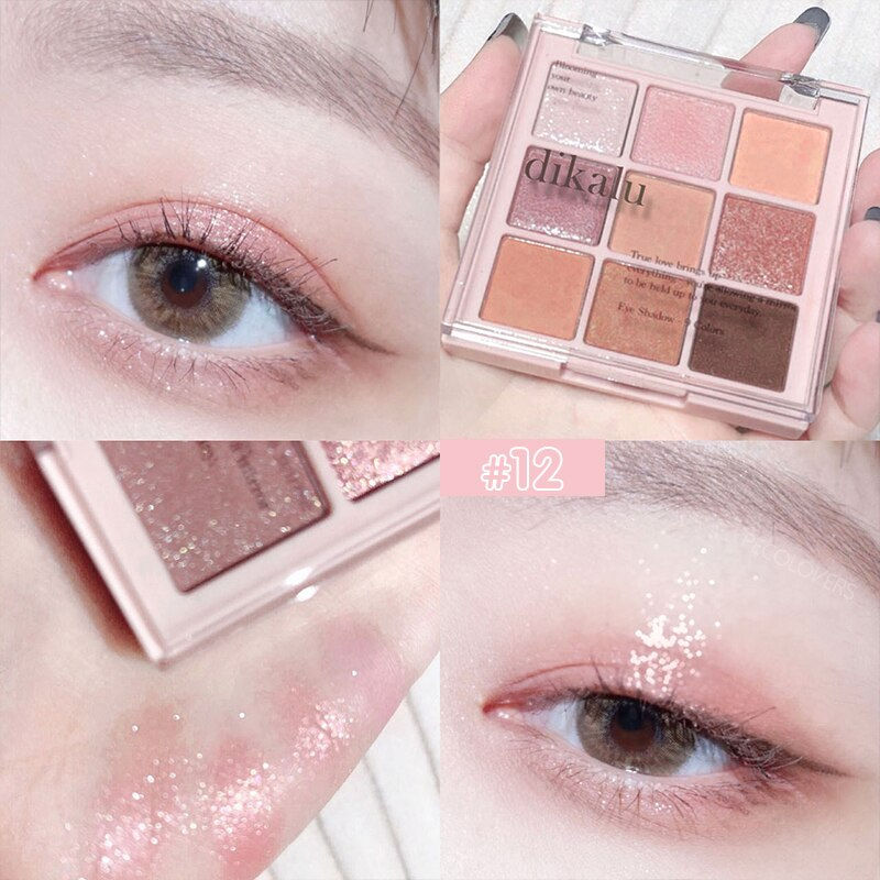 Thumbnail: 9 Colors Sakura Shimmer Shine Eyeshadow Palette Matte- Glitter -Shiny