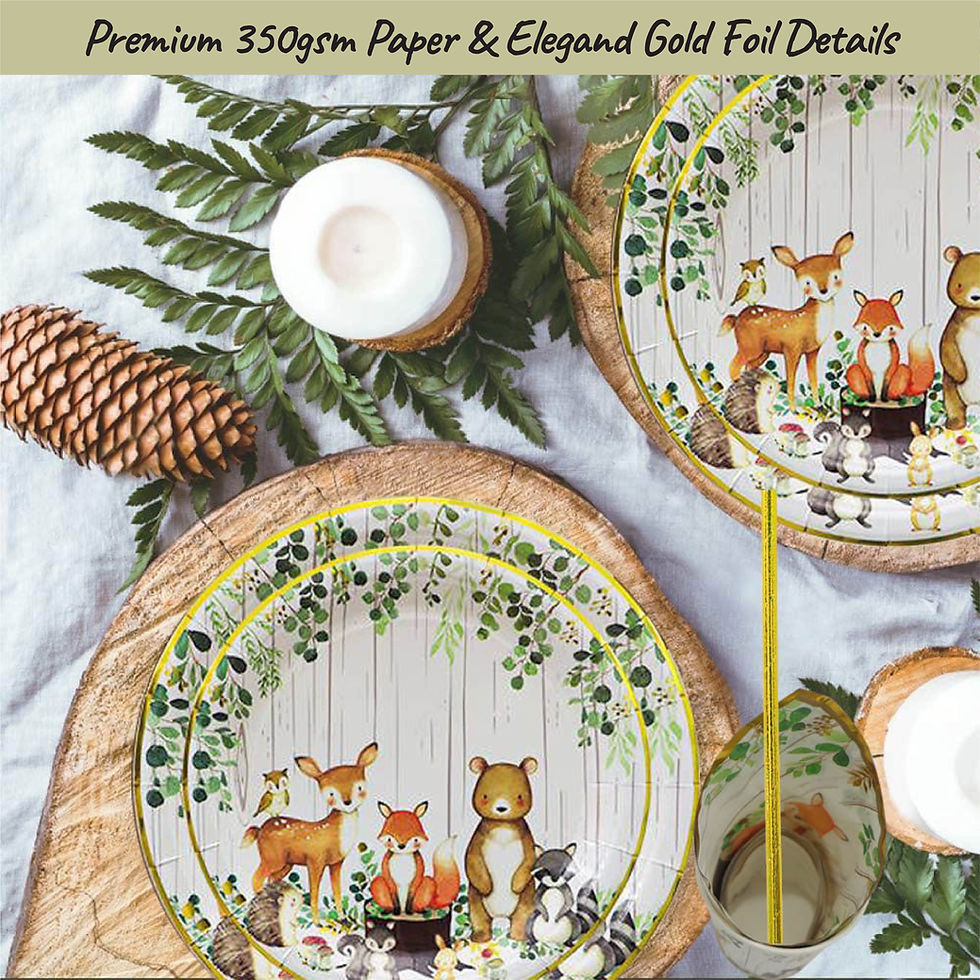 Thumbnail: Woodland Creatures Theme Baby Shower Decorations Boy and Girl - Tablecloth,
