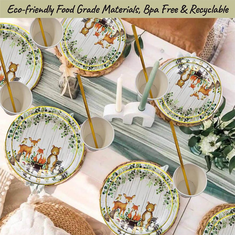 Thumbnail: Woodland Creatures Theme Baby Shower Decorations Boy and Girl - Tablecloth,