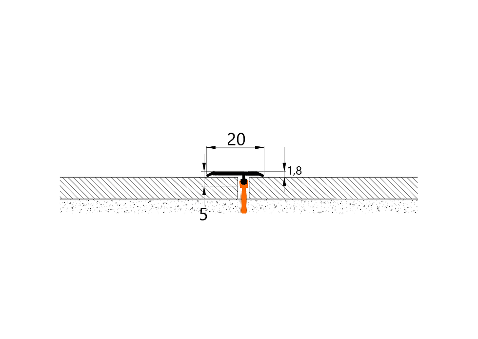 Sondro T-Profil 8316 / 20 mm breit / mit Lamellendübel