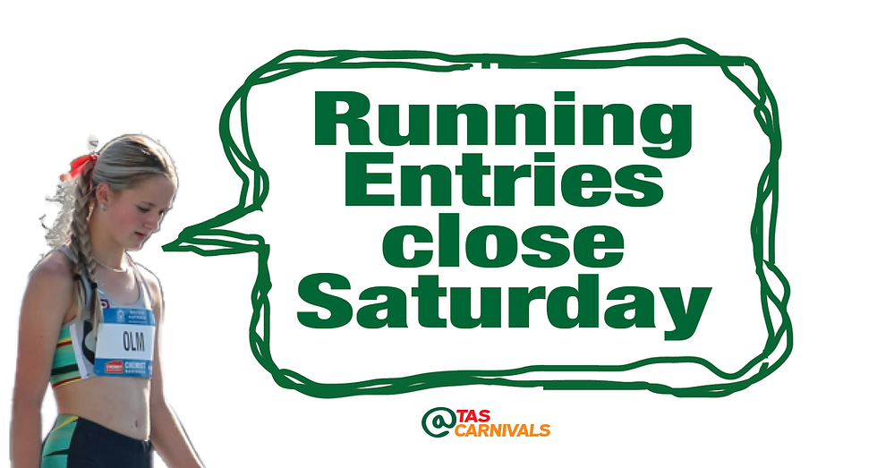 Running entries close Saturday!