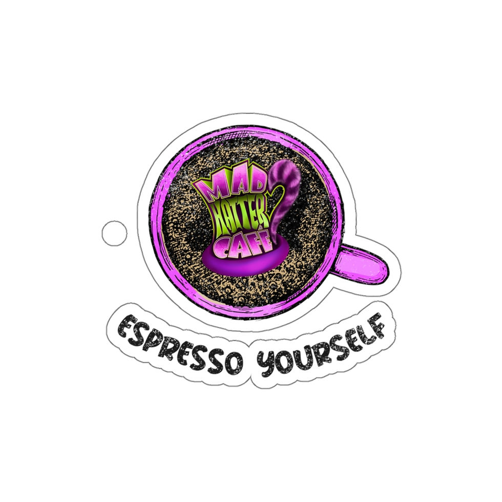 Espresso Yourself Mad Hatter Kiss-Cut Stickers