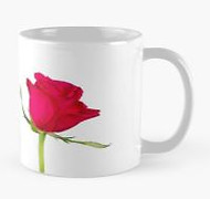 single red rose mug