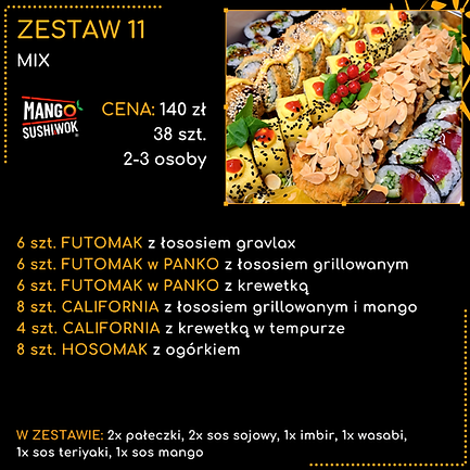 Zestaw sushi mix - sushi na ciepło i na zimno - MANGO Sushi & Wok Lubin, Legnica