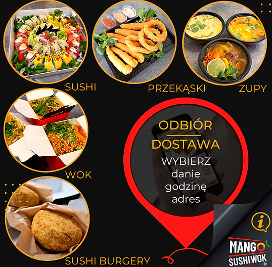 MANGO Sushi & Wok - dania na wynos z odbiorem lub dostawą.
