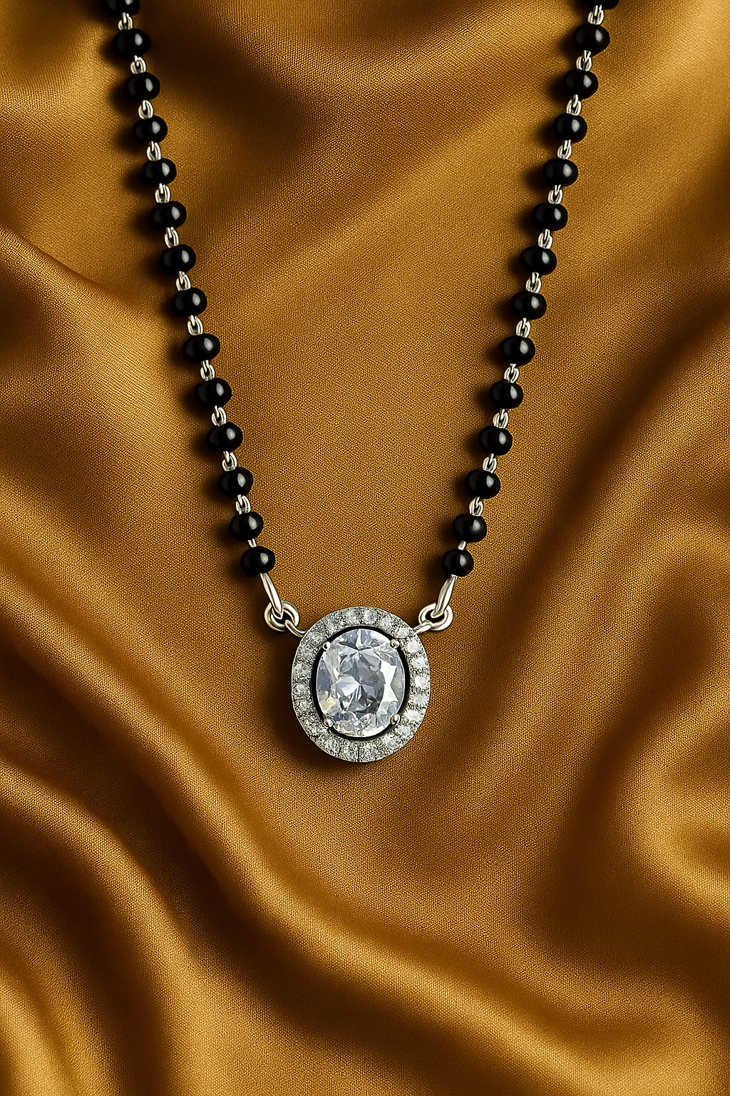 Majestic Solitaire Mangalsutra – 24 cm + 3 cm Adjustable