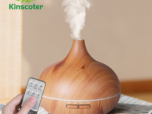 Best Deals High Quality 500ml Aromatherapy Essential Oil Diffuser Wood Grain Remote Control Ultra...