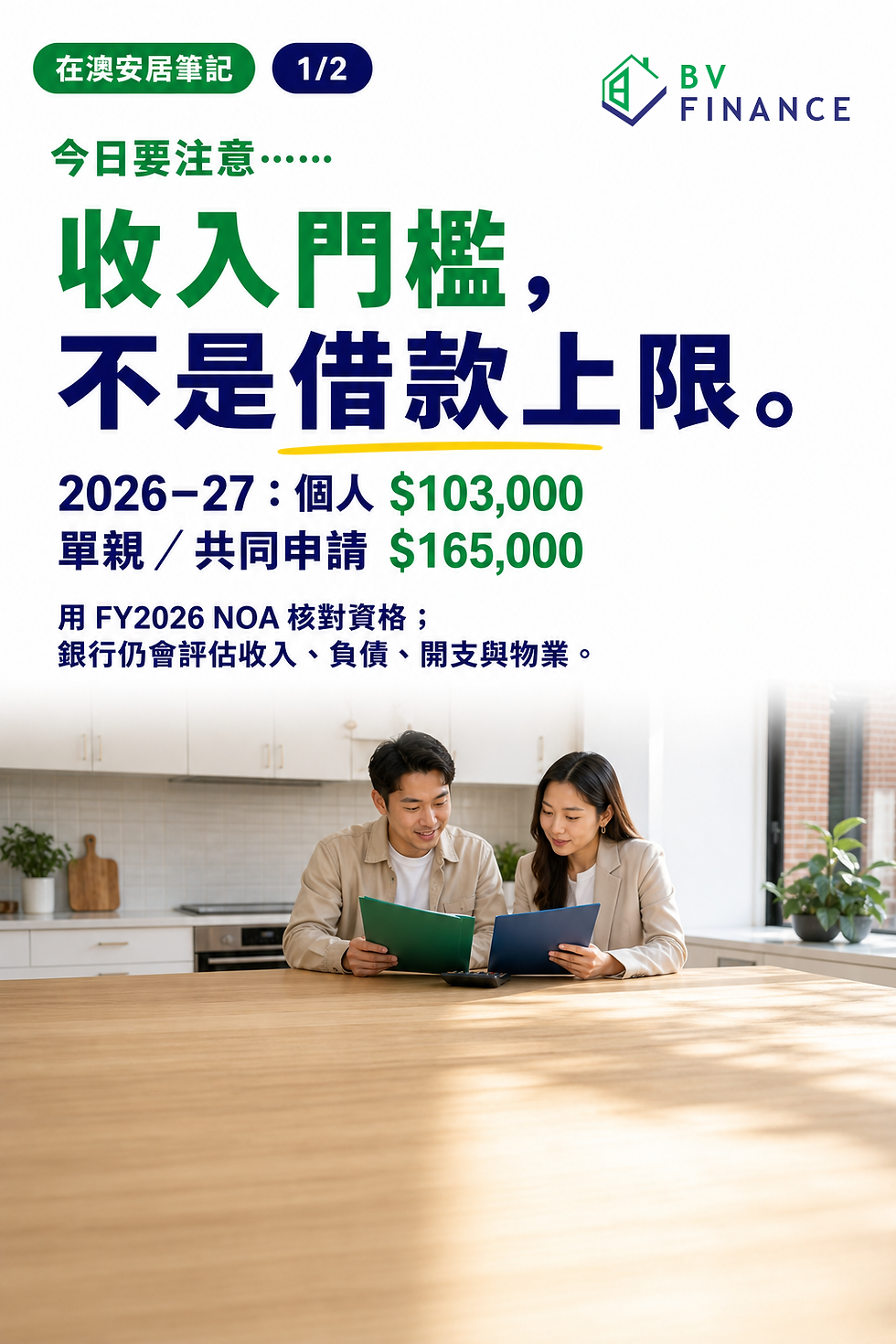 澳洲購屋者分開核對 Help to Buy 收入門檻與參與銀行的貸款評估