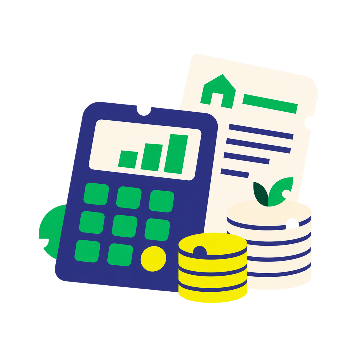 Budget and calculator illustration representing home affordability
