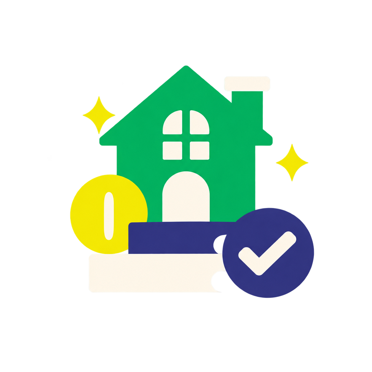 Home and savings illustration representing a deposit guarantee scheme