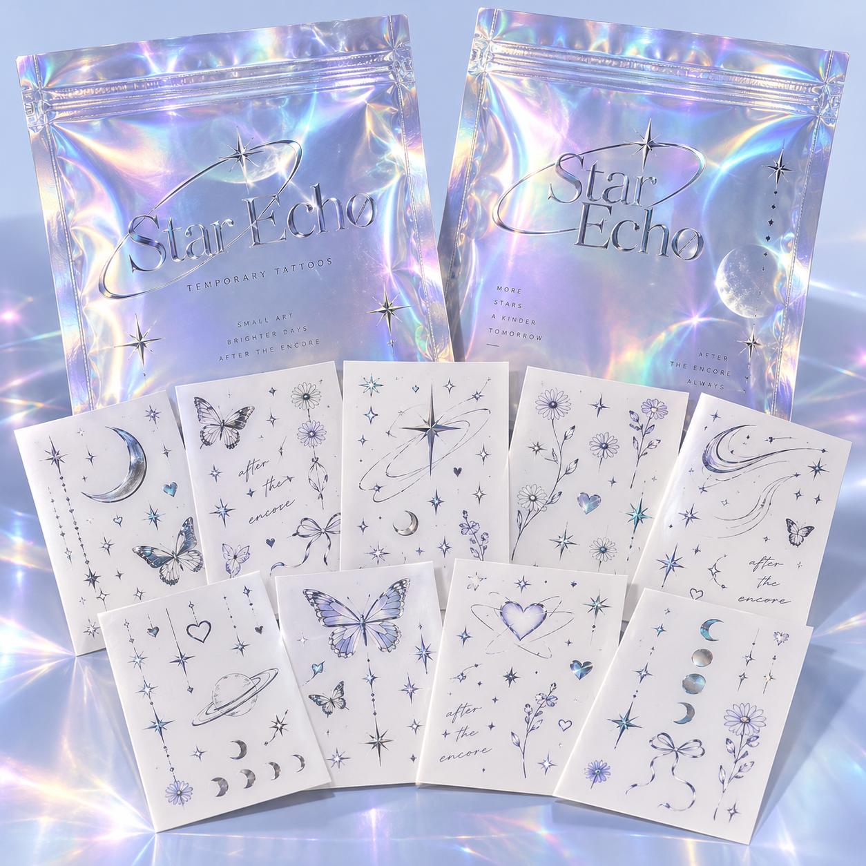 PARTY temporary tattoo packaging concept for 20 people
