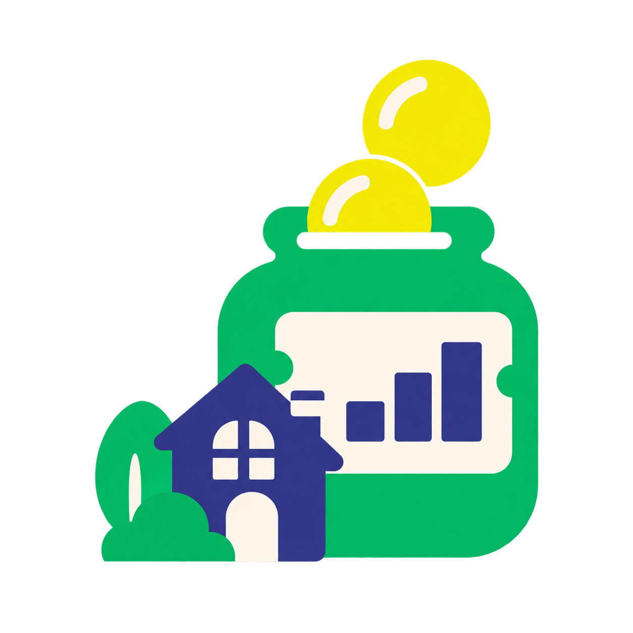 Savings and a home representing a deposit