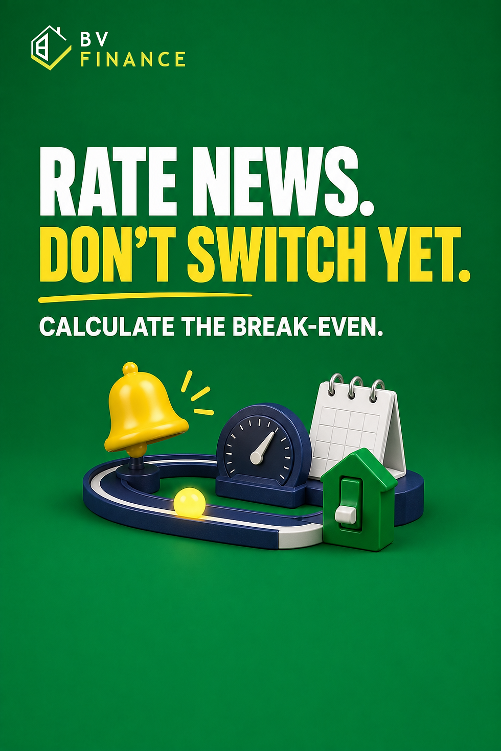 BV Finance graphic explaining that the RBA holding the cash rate at 4.35 per cent is not an individual mortgage rate