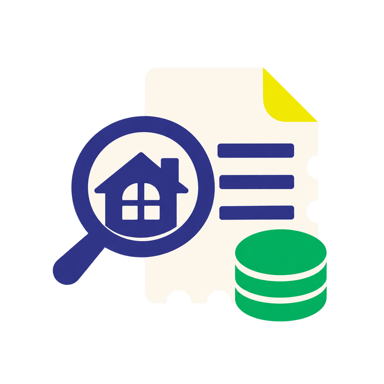 Coins and documents representing buying and loan costs