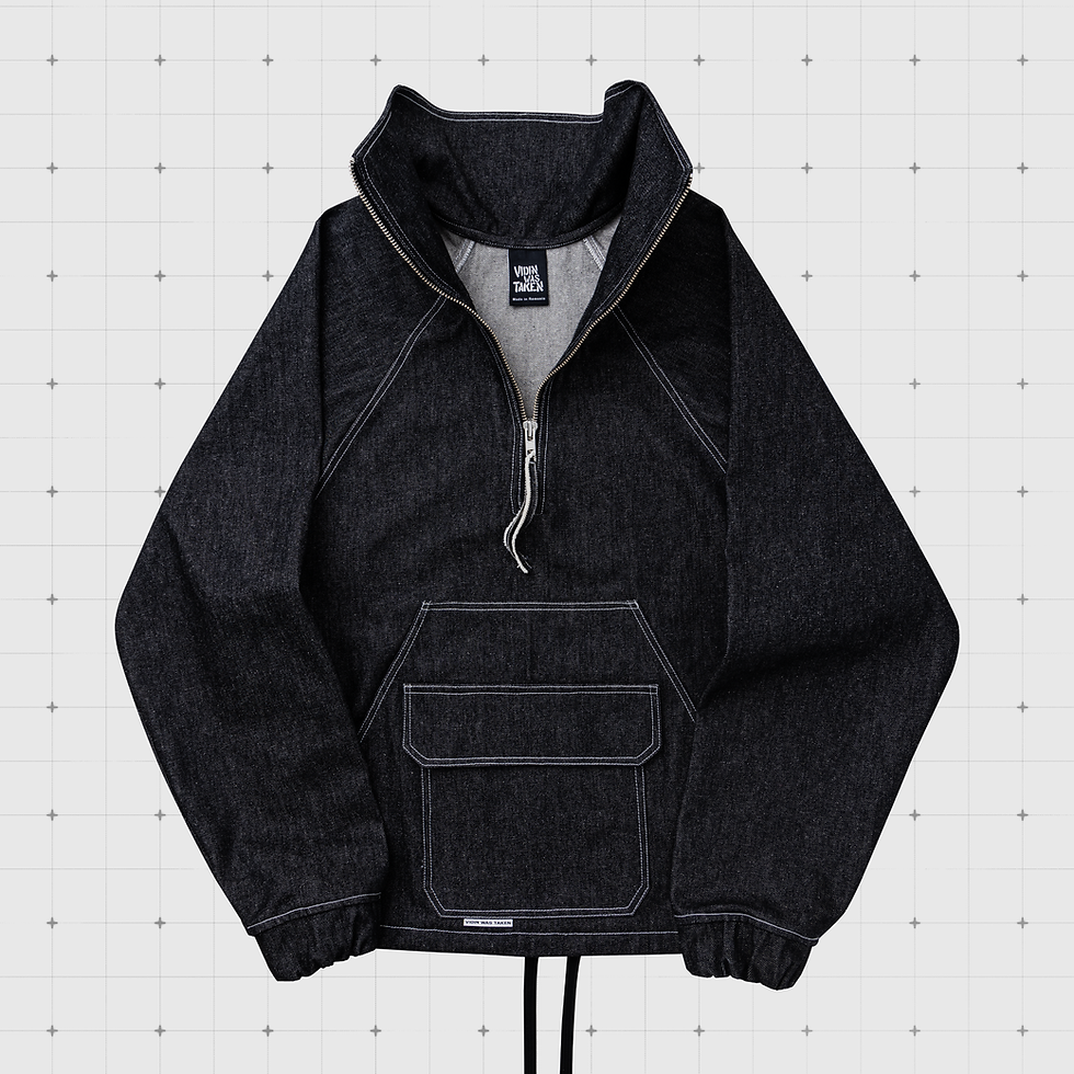Thumbnail: Vidin Half-Zip Denim - Carbon