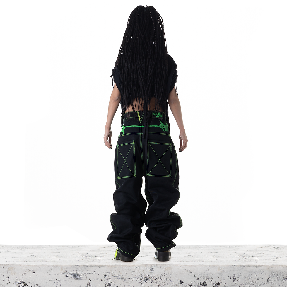 Thumbnail: Baggy Roses Black Jeans
