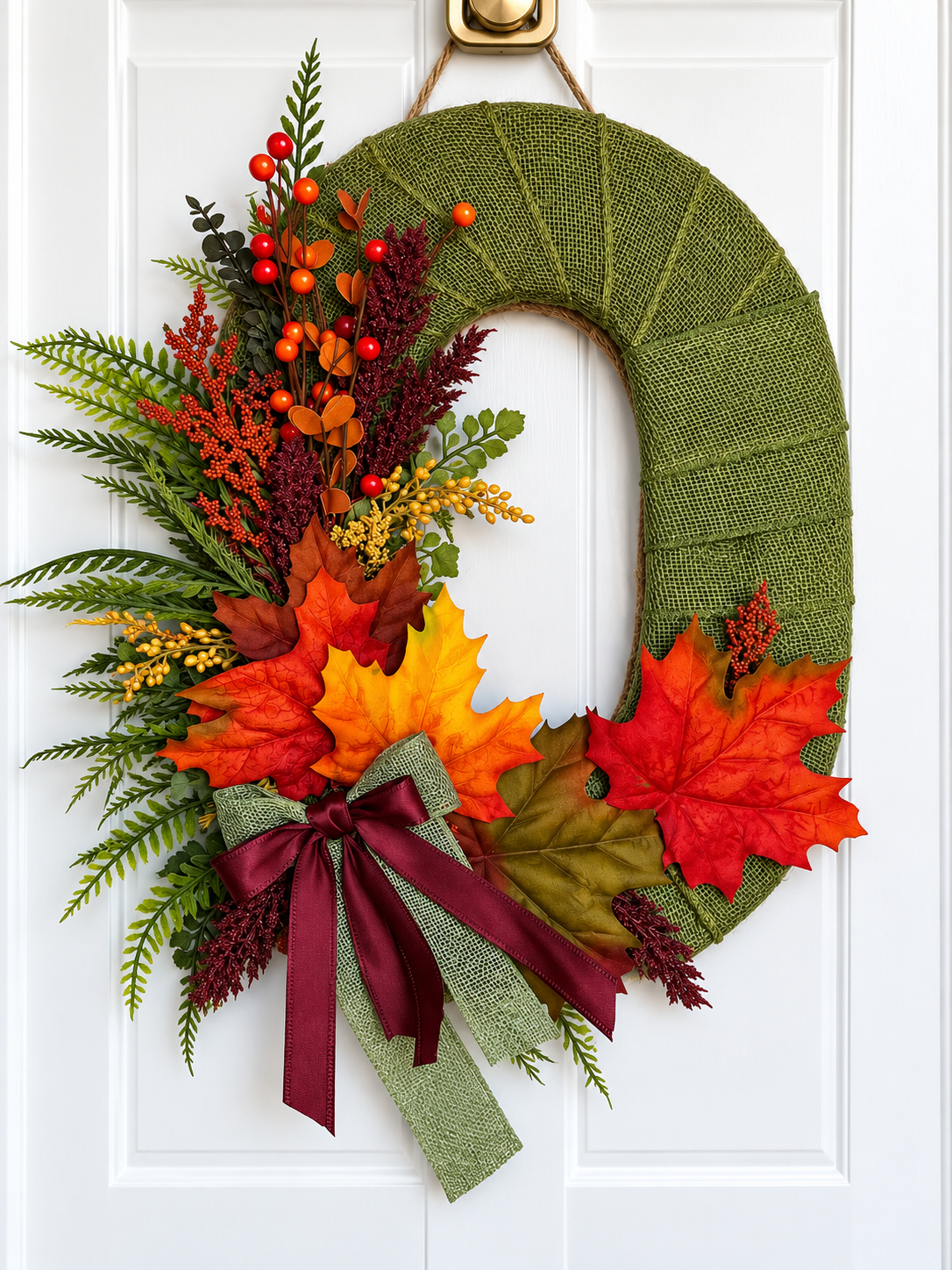 Autumn Harvest Burlap Wreath