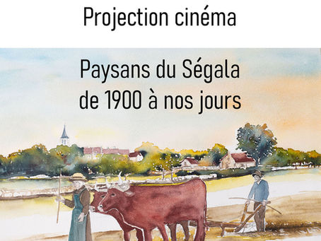 Affiche projection film Paysans du Ségala, de 1900 à nos jours, salle d'animation de Prendeignes, le 1er mars à 15h
