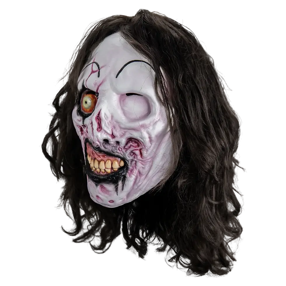 Thumbnail: Trick or Treat Studios Terrifier 3 Victoria the Clown full-head latex mask with attached hair