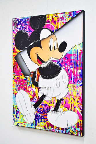 Declea Cuadro Decorativo Moderno De Mickey Mouse, Lienzo Pop Art Mickey Mouse, Listo Para Colgar, Home Decor