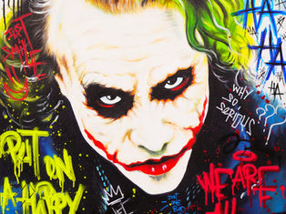 Original Pop-Art-Gemälde „Joker Art“. Zeitgenössische Street Art Malerei