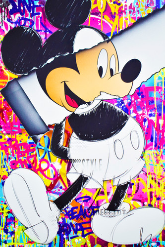 Mickey Disney Pop Art Multicolored XXL Living Room Decor Painting