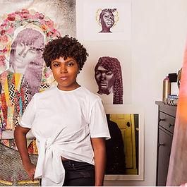 Jamea Richmond-Edwards (b. 1982, Detroit, MI) is an interdisciplinary artist who creates monumental scale assemblages and immersive installations. Invested in exploring the materiality of collage and improvisational gestures, her recent works include self-portraiture that dwells within the realm of imagination and mythos. Born and raised in Detroit, she draws inspiration from her childhood growing up during the crack and AIDS epidemic that created devastating and lasting effects in Black and Indigenous American communities across the US.