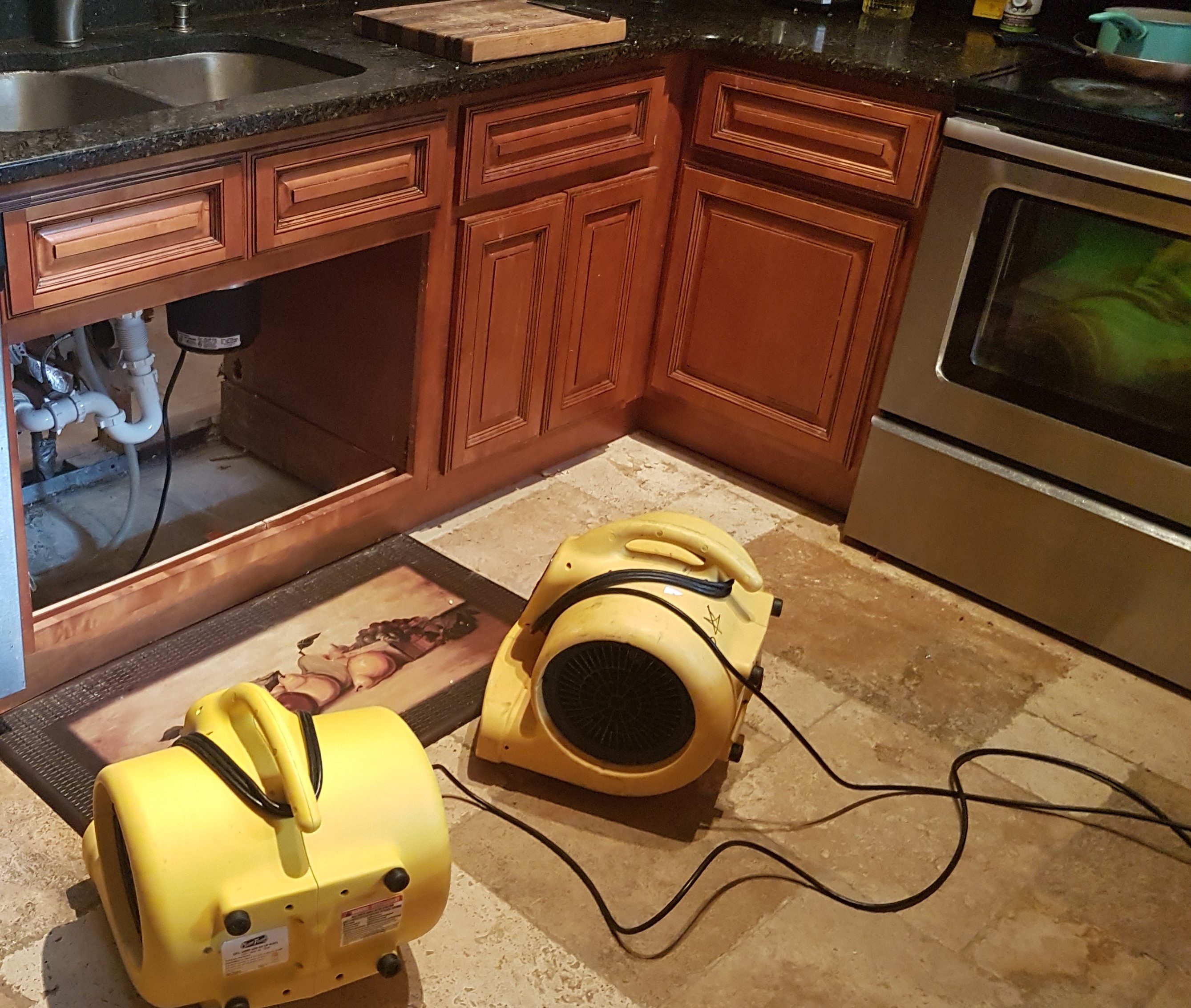Water damage kitchen
