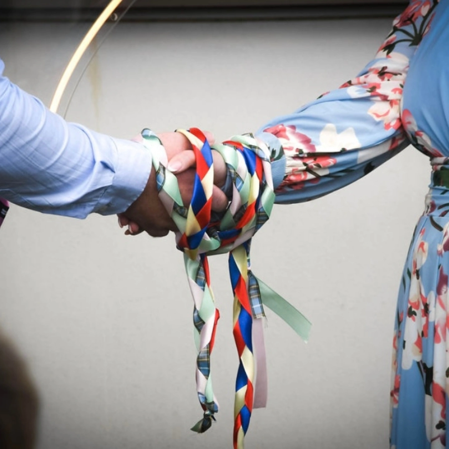 Handfasting ribbons  tied 