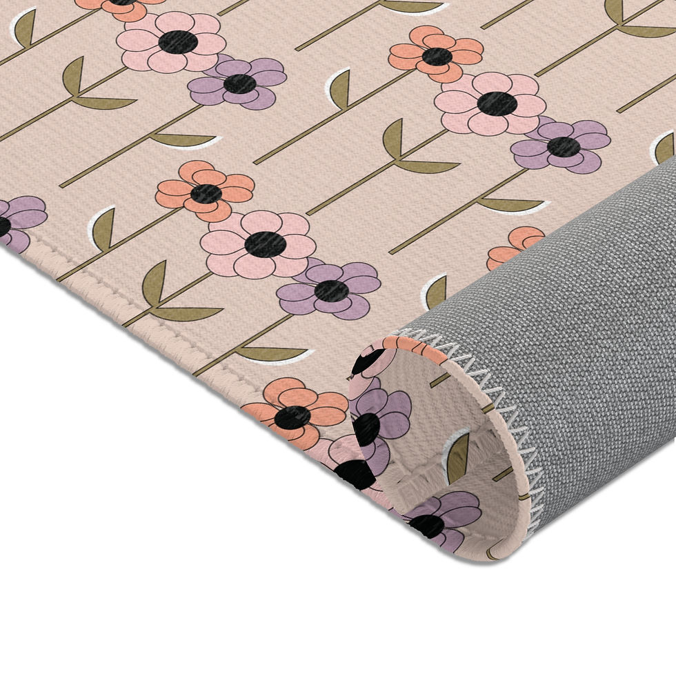 flowers college dorm bedroom accent rug teen women