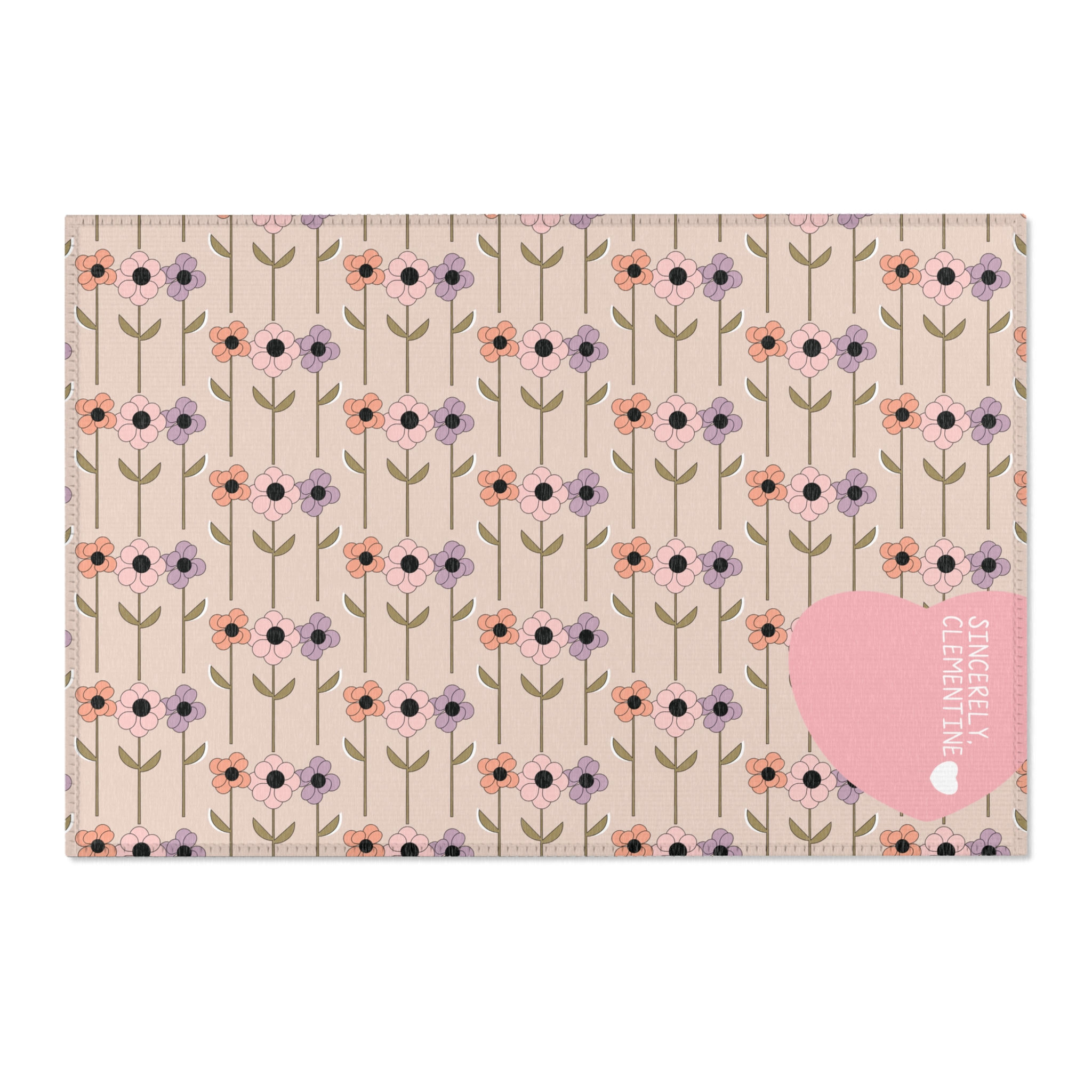 flowers college dorm bedroom accent rug teen women