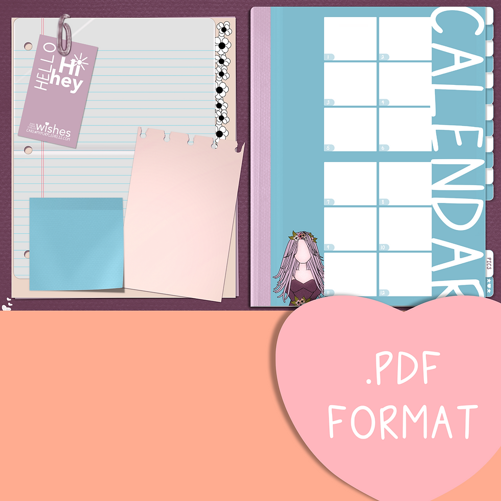 boho flowers year digital calendar planner stickers embellishments keepsake scrapbook journal