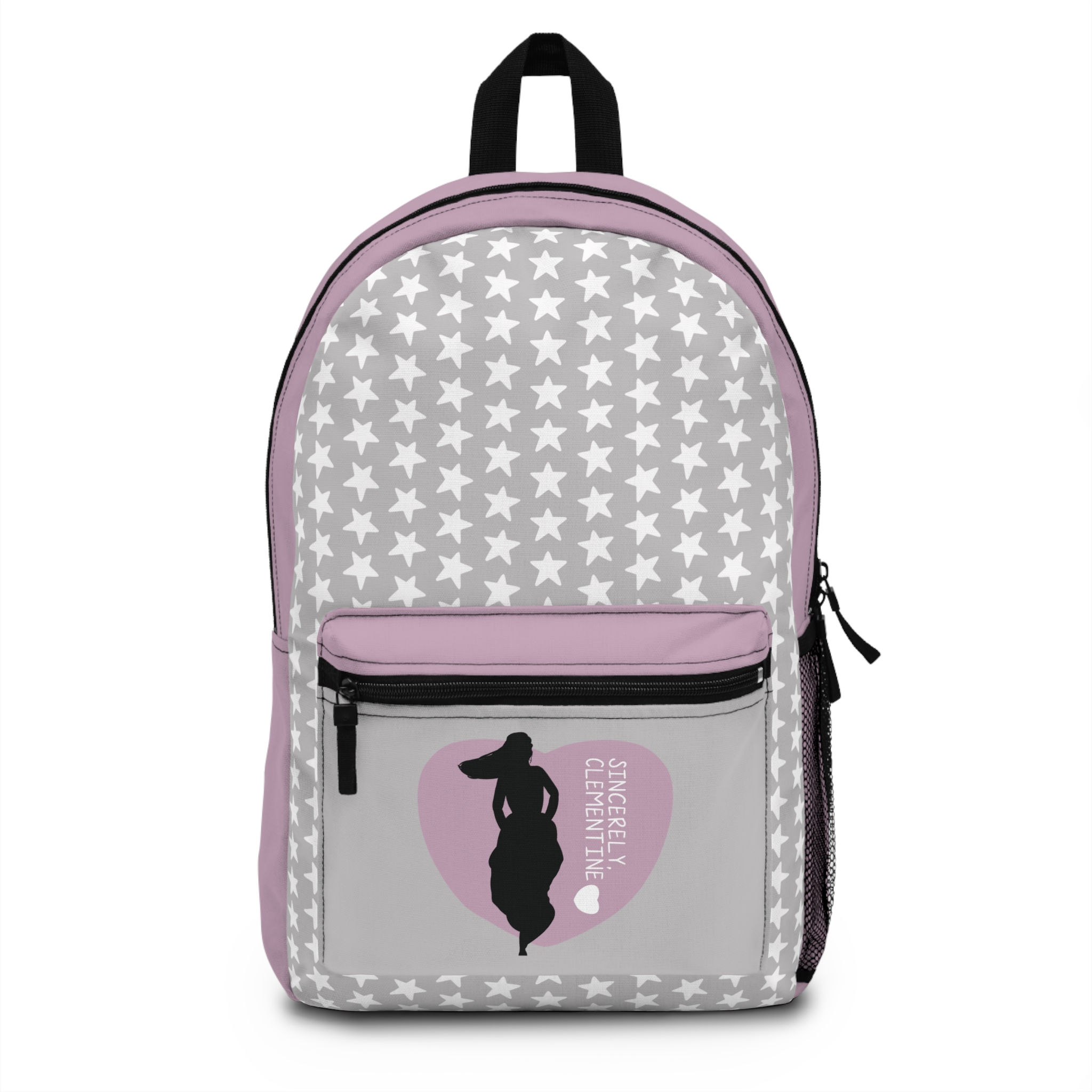 violet silver stars college campus school backpack teen women