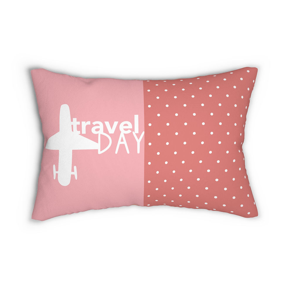 travel plane orange college dorm bedroom travel lumbar pillow teen women