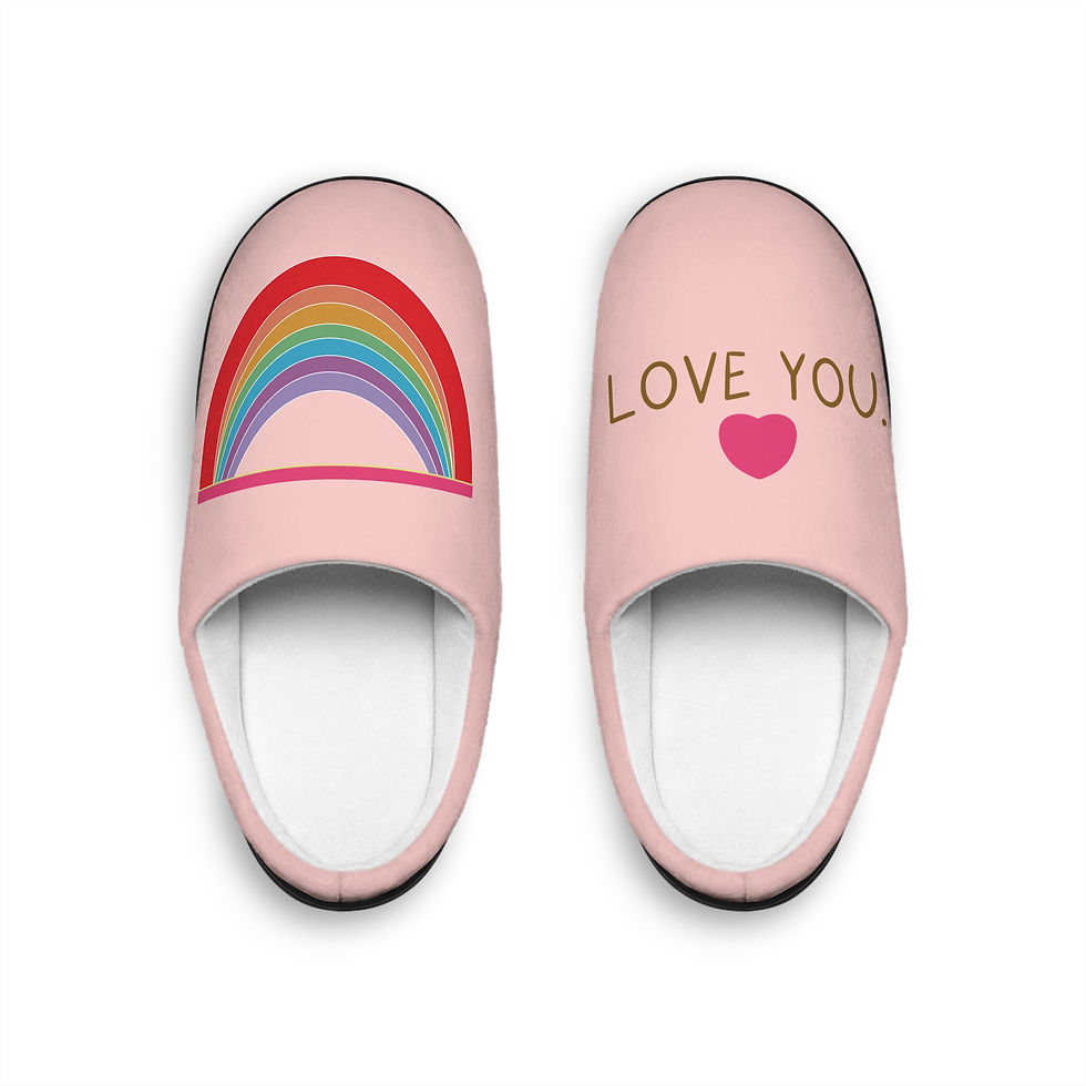 rainbow cheer house slippers college campus dorm bedroom teen women